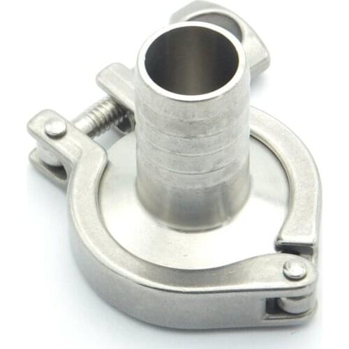 304 Stainless Steel Sanitary Pipe Fitting Set 38mm Hose Barb Ferrule + 1.5" Tri Clamp + Silicon Gasket + End Cap