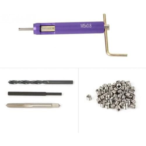 50Pcs M5 x 2D Thread Repair Insert Kit Stainless Steel Coiled Wire Insert Installation Kit Helicoil Car Repair Tools Drill Tap