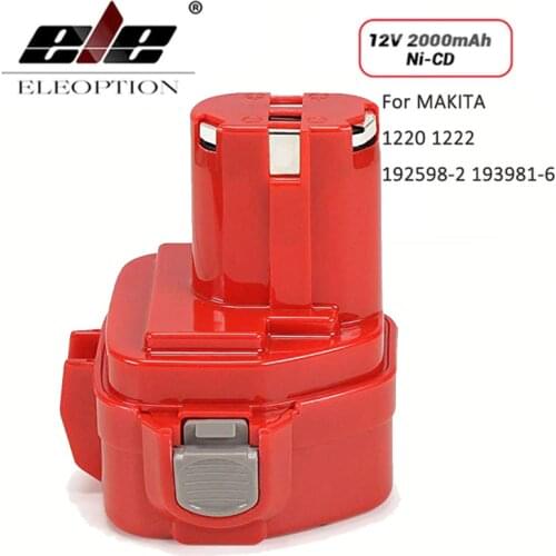 ELEOPTION 2000mAh 12V Ni-CD 2.0Ah Replacement Power Tool Rechargeable Battery for Makita 192681-5 1220 1233 1201 1222 1223 1235