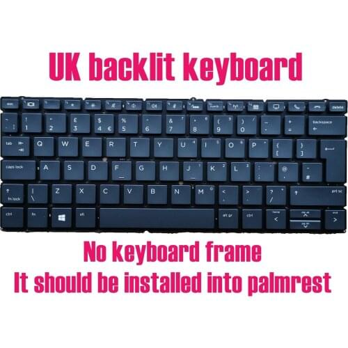 UK backlit keyboard for HP Elitebook x360 830 G5/X360 830 G6