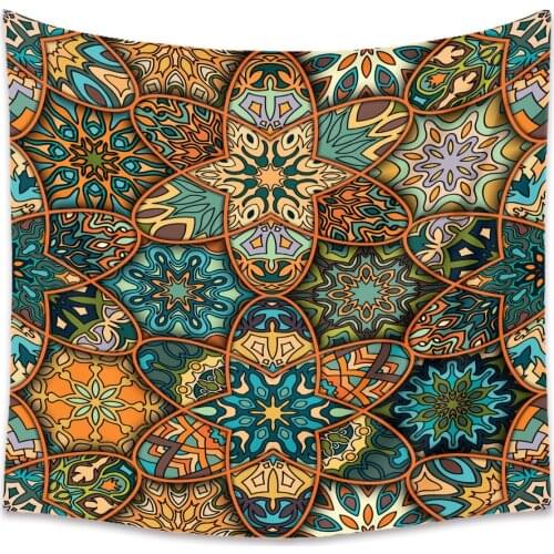 Bohemian Mandala Tapestry Indian hippie wall hanging psychedelic meditation Fabric ceiling background Home decoration