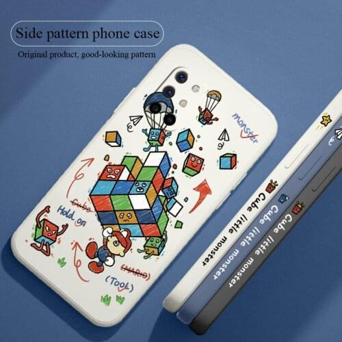 Monster Cube Phone Case For Oneplus 8t 9 9pro 9r pro Liquid Silicone Cover