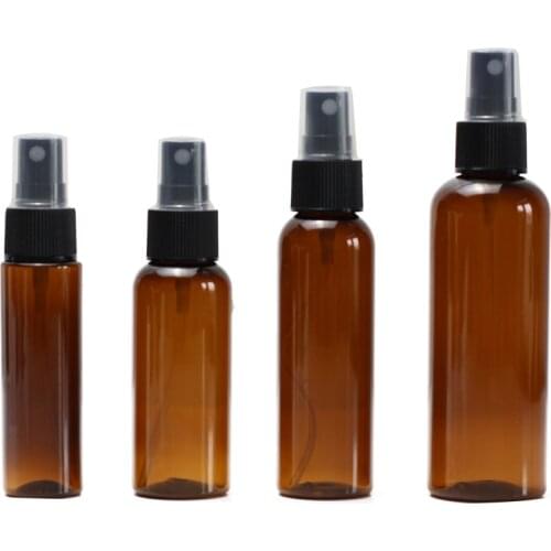 30ml - 500ml Empty Brown Spray Bottle Bulk Travel Spray Cap Container Small Plastic Bottle Mist Spray For Liquids 500ml 100ml