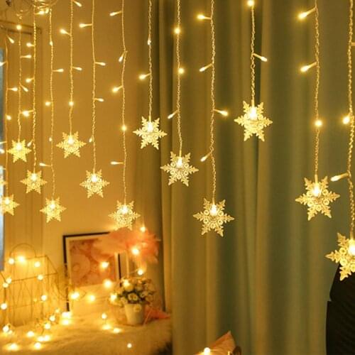 String Lights Waterproof Connectable Lights Decoration Ornament Curtain lights 3 Colors For Bedroom Window Christmas Home Decor