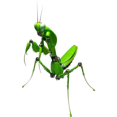 Finished) Steampunk Animals Mechanical Model 3D Metal Assembled Crafts - Green Mantis Models Kit Ornaments Gift Home Decor