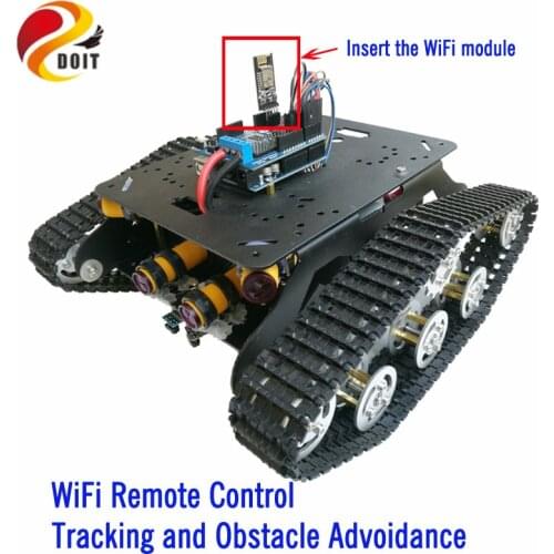 TSD300 Bluetooth/WiFi Control Crawler Tank Car Chassis with Tracking and Obstacle Avoidance RC Remote Toy