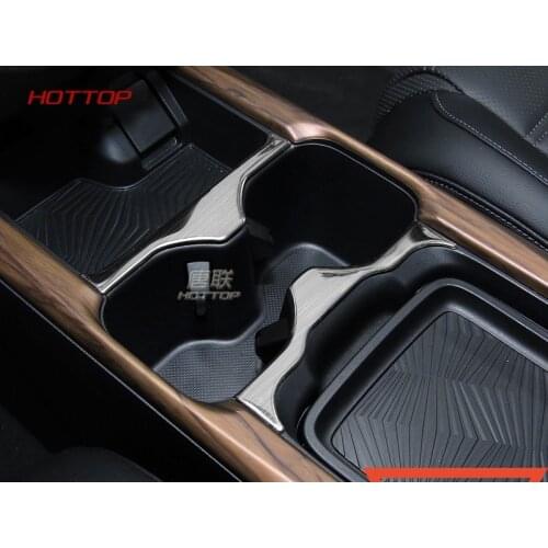 HOTTOP For Honda CRV CR-V 2017 2018 Stainless Steel Front Centre Rear Cup Holder Pads Trim