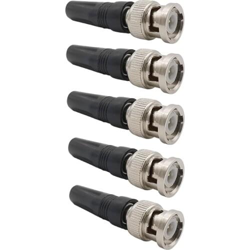 5/2/1pcs RF Coaxial BNC Plug Adapter Surveillance BNC Male Twist-on No Solder Cable Connector for CCTV Camera Video/Audio