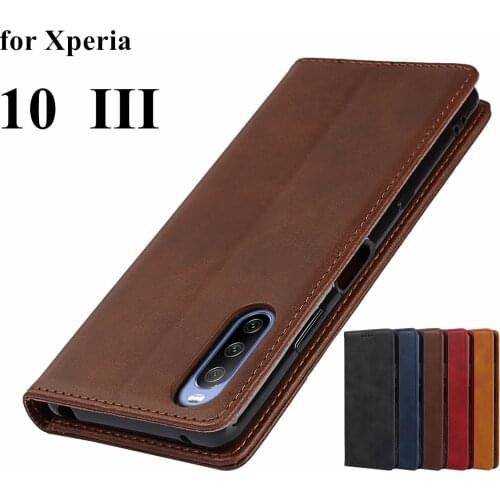 Leather case For Sony Xperia 10 III Flip case card holder Holster Magnetic attraction Cover Case Wallet Case