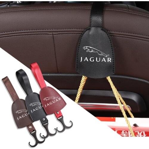 Leather Car Rear Seat Back Hanging Hook Portable Hanging Bag Rack For Jaguar XJ I-Pace XE X-Type XF F-Pace E-Pace S-Type F-Type