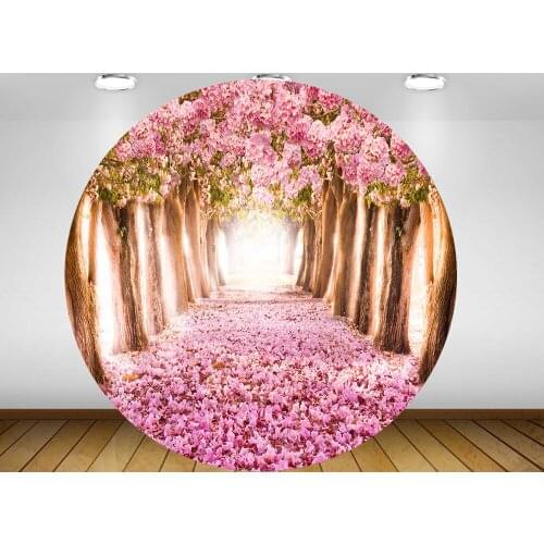 Round panel background circle backdrop pink cherry flower tree princess girl baby shower birthday party decor candy table YY-220
