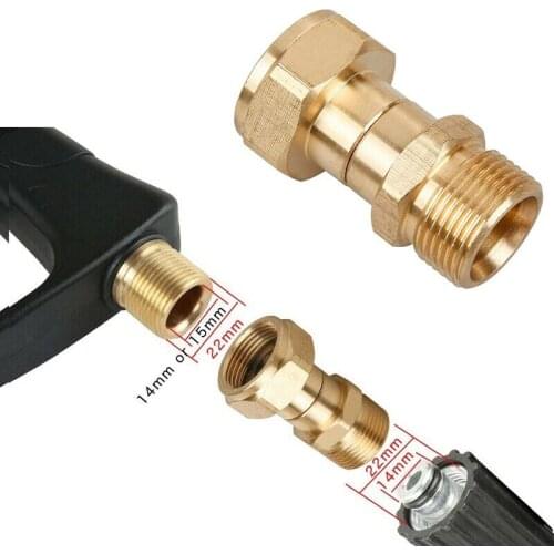 Brass High Pressure Washer Swivel Joint Connector Hose Fitting M22 14mm Thread 360 Degree Rotation Hose Sprayer Connector