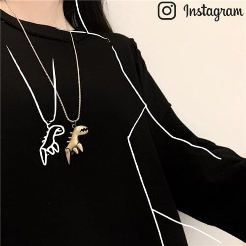 Cute T-Rex Hip Hop Punk Metal Cool Unisex Necklaces Man Women Couple Lovely Dinosaur Necklace Gothic 2021 Outdoor Accessories