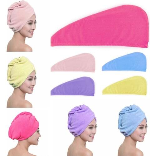 5 Colors Microfiber Hair Quick Drying Towel Lady Bath towel shower cap hat Absorbent Cap for Turban Head Wrap Bathing Tools