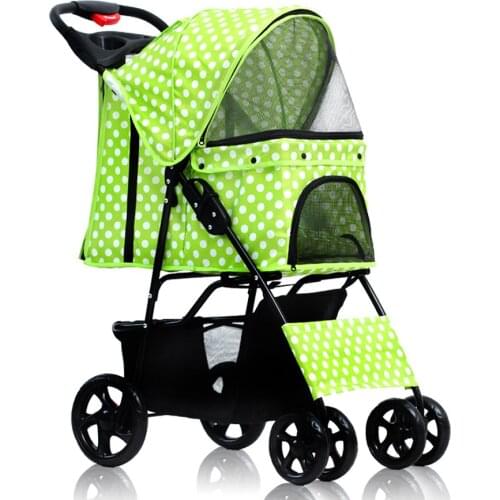 Portable folding dog cat stroller ,pet strollers four wheel puppy stroller for small medium dog, multi color,bearing 15KG