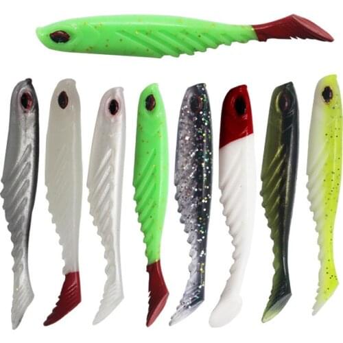 5pcs/lot Silicone Soft Bait Worms Fishing Lures Jig Wobblers 70mm 2.9g T-tail Rubber Artificial Lure Shads Bass Pesca Tackle