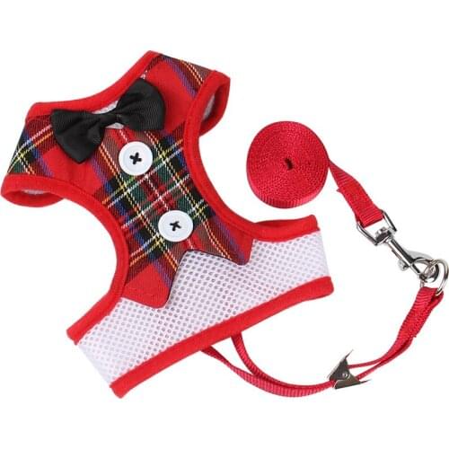 Adjustable Dog Collar Harness Leash Suit Creative Style Chest Strap Secure Traction Rope Puppy Vest Clothing Pet Supplies Teddy