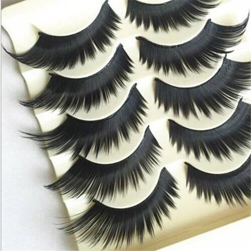 Black New 5 Pairs Of Natural False Eyelashes False Eyelashes Long Makeup Water Eyelashes Extend Eyelashes Beauty