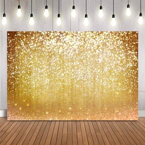 Gold Glitter Birthday Backdrop Bokeh shiny newborn kids portrait photo studio for photographic wedding bridal shower photocall
