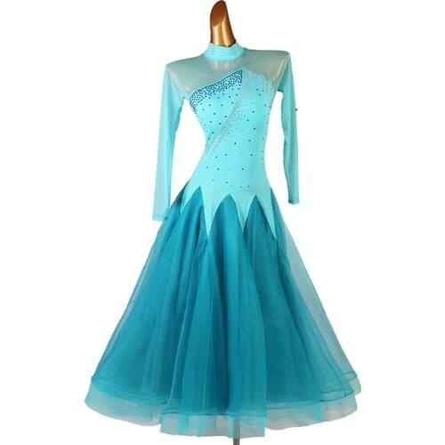 Standard ballroom dress Long Sleeve ballroom long dresses Women Stage Waltz Ballroom Dress ballroom dress competition dress