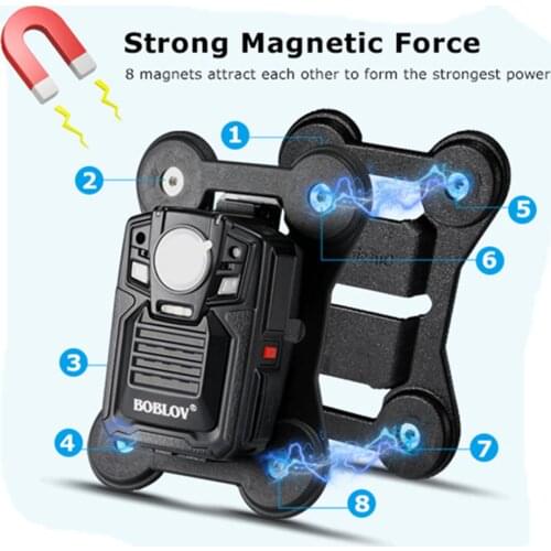 BOBLOV Universal Magnetic Suction Back Clip Contains Magnets Inside and Outside with Strong Suction for KJ21 T5 WA7D N9 Camera