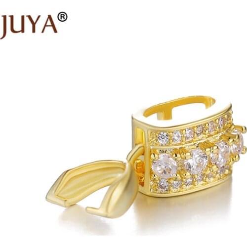 1PC Copper Zirconia Pinch Clip Bail Link Pendants Connector Charms Clasps Diy Jewelry Findings Accessories Bails Clasp