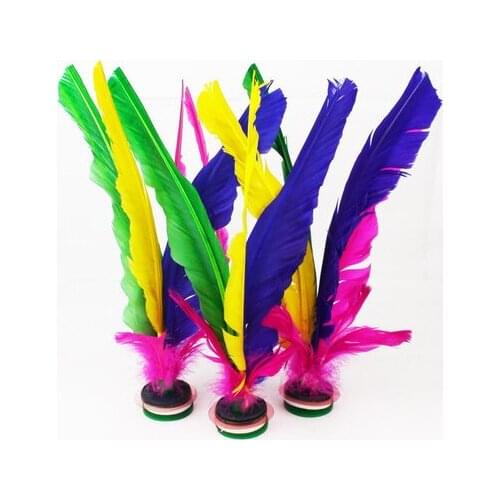 Competition goose Feather shuttlecock Color Feathered Tendon End Kick jianzi educational toy 10pcs