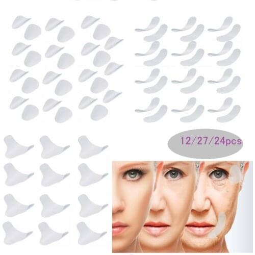12/27/24pcs Thin Face Stickers EVA Anti-Wrinkle Anti-Aging Sagging Face Patches Forehead Lines Neck Chin Lifting Tapes Sticker
