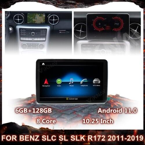 128GB Android car gps For Mercedes benz SLC SL SLK R172 2016-2019 navigation radio multimedia player 2 DIN IPS Touch Screen