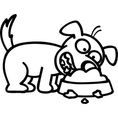 17.3*13.1CM Hungry Puppy Car Stickers Cartoon Lovely Pet Dog Vinyl Decal Car Styling Accessories car sticker