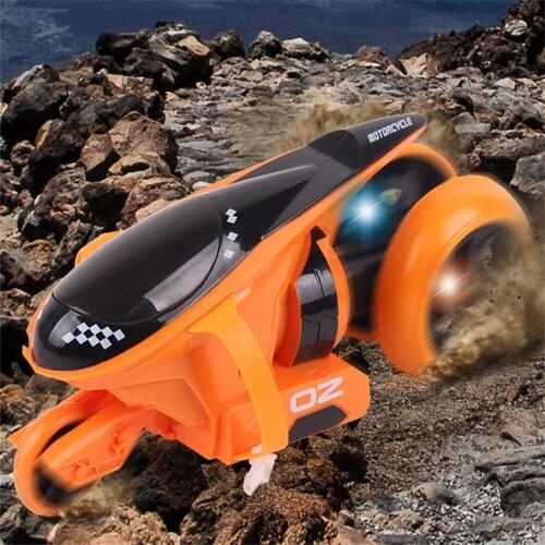 2.4G RC Motorcycle 360 Degree Rotate Electric Remote Control Stunt Car Mini Drift Stunt Racing Motor Biker TOYS