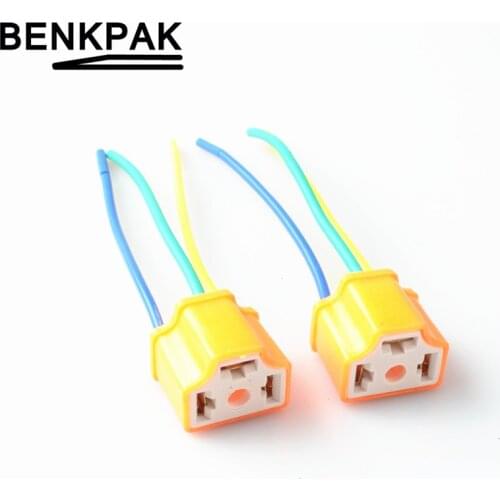 2PCS H4 Car Truck Female Ceramic Heat Resistance Headlight Extension Connector Wire Socket Adapter Wiring Harness Plug 10CM