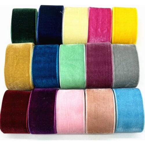 2 yards/lot 40mm Velvet Ribbon Wedding Party Decoration Handmade Ribbon Gift Wrapping Hair Bowknot DIY #RoLi