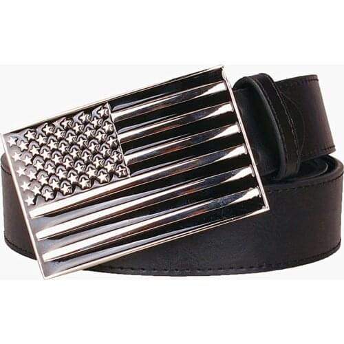 2018 fashion mens belt flag metal American flag belt the stars and stripes belt US flag smooth buckle decorative waistband