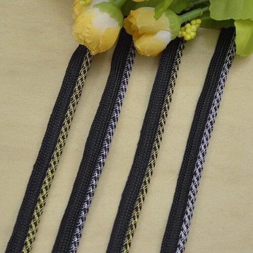 5Meters 10mm Black Gold Piping Lip Cord Trim Pillow Cushion Trim Upholstery Edging Trim Sewing Supplies Rectangle Pillow Cover