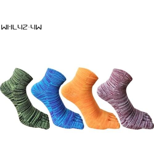 5 Pairs/Lot Colorful Pure Cotton Socks With Toes Mens Breathable Fashions Harajuku Five Finger Ankle Happy Socks Novelty