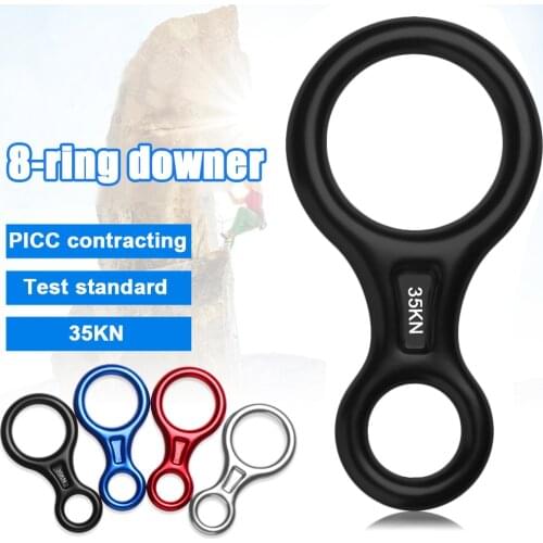 8 Word Climbing Ring Rope Descender Gear Belay Device Downhill Eight Rings 35KN Figure Rock Climbing Descenders Climbing Gear