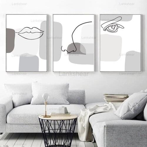 Abstract Geometric Color Black Sketch Canvas Painting Poster Print Wall Art Picture Bedroom Interior Home Decor No Frame