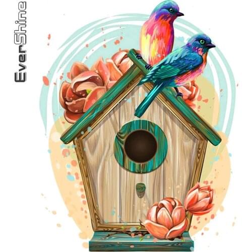 Evershine Diamond Embroidery Bird Cross Stitch 5D DIY Diamond Painting House Picture Rhinestones Mosaic Animals Handicraft