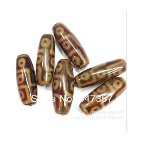 AAA Stone Dzi Natural Agate Stone Tibetan Beads 14*38mm nine Eyed Dzi For DIY Jewelry Making
