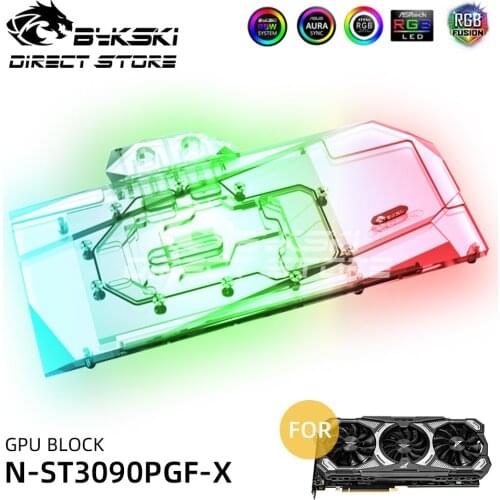 Bykski A-RGB GPU Water Block Copper Block For Zotac GeForce RTX3090 PGF VGA Block Cooler Heatsink Water Cooling N-ST3090PGF-X