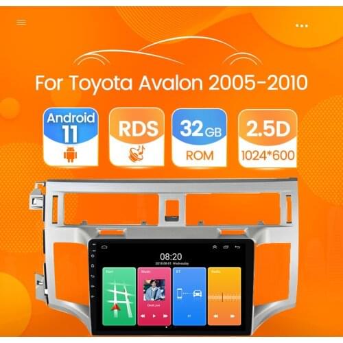 Quad Core Android 10 Car GPS Navigation Radio Multimedia Player for Toyota Avalon 2006 2007 2008 2009 2010 No dvd 2.5D Free MIC