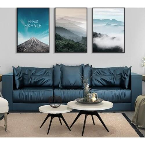 Home Decor Northern Inspirational Mountain Scenery Pictures Art Creative Hanging Painting Poster Wall For Home Canvas Painting