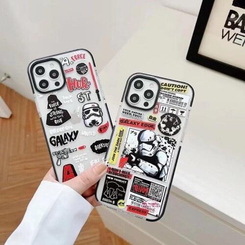 Disney 2021 Star Wars label graffiti new mobile phone case for iPhone 12 11 Pro Max 7 8 Plus X XR XS protective cover soft shell
