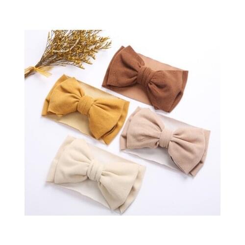 Newborn Baby Girls Headband Toddler Big Bow Hairband Cute Solid Stretch Turban Knot Head Wrap Head Wear 2020