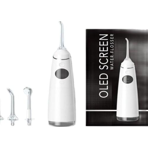 Electric Oral Irrigator 4 Mode USB Rechargeable Dental Water Flosser With Smart OLED Display Screen
