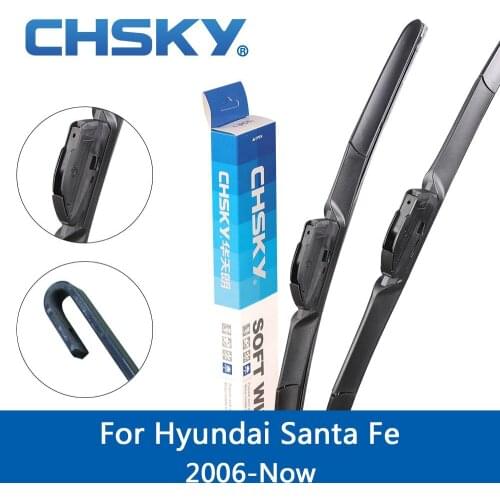 CHSKY Car Windshield Wiper Blade For Hyundai Santa Fe 2006 2007 2008 2009 2010 2011 2012 2013to2017 Fit Hook Arms 26"&17" Wipers