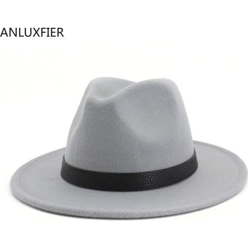 H7573 British Retro Fedoras Hat Women Autumn Winter Fashion Simple Elegant Jazz Cap Ladies Flat Eaves Church Party Banquet Caps
