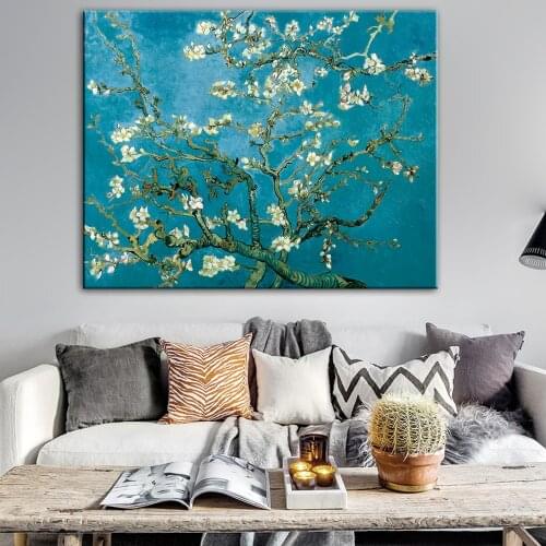 Impressionist Almond Blossom Wall Art Canvas Prints Van Gogh Famous Canvas Art Paintings Reproductions For Living Room Cuadros
