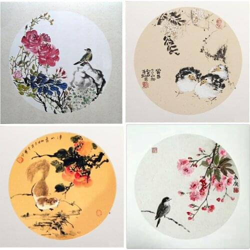 10Sheets Chinese Raw Rice Paper Card Thicken Soft Handmade Paper Cards for Calligraphy Watercolor Meticulous Painting Mounting